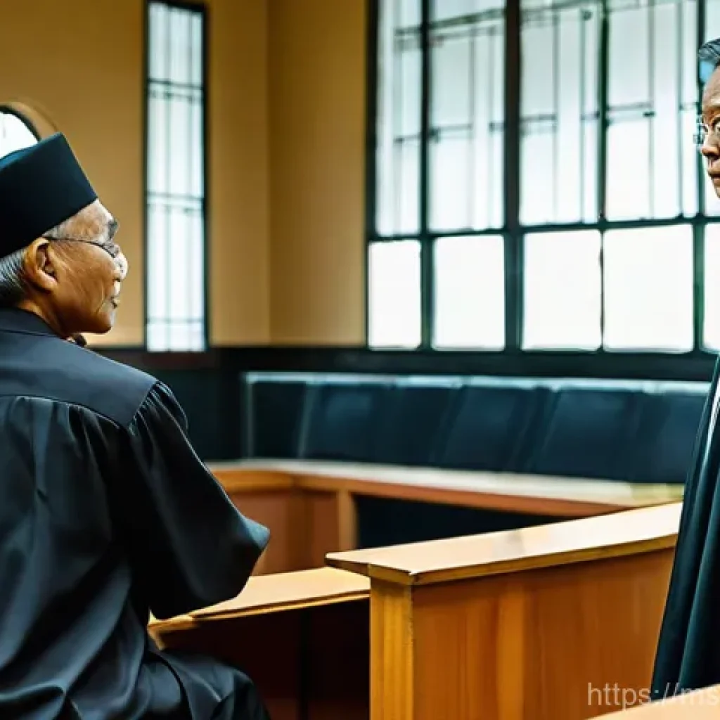 회복적 정의를 위한 효과적인 의사소통 기법 - **Prompt:** A vivid split image contrasting two forms of justice in a Malaysian context. On the left...