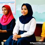 회복적 정의 실천을 위한 인식 변화 방법 - A diverse group of Malaysian school children aged around 12-15, wearing school uniforms and sitting ...